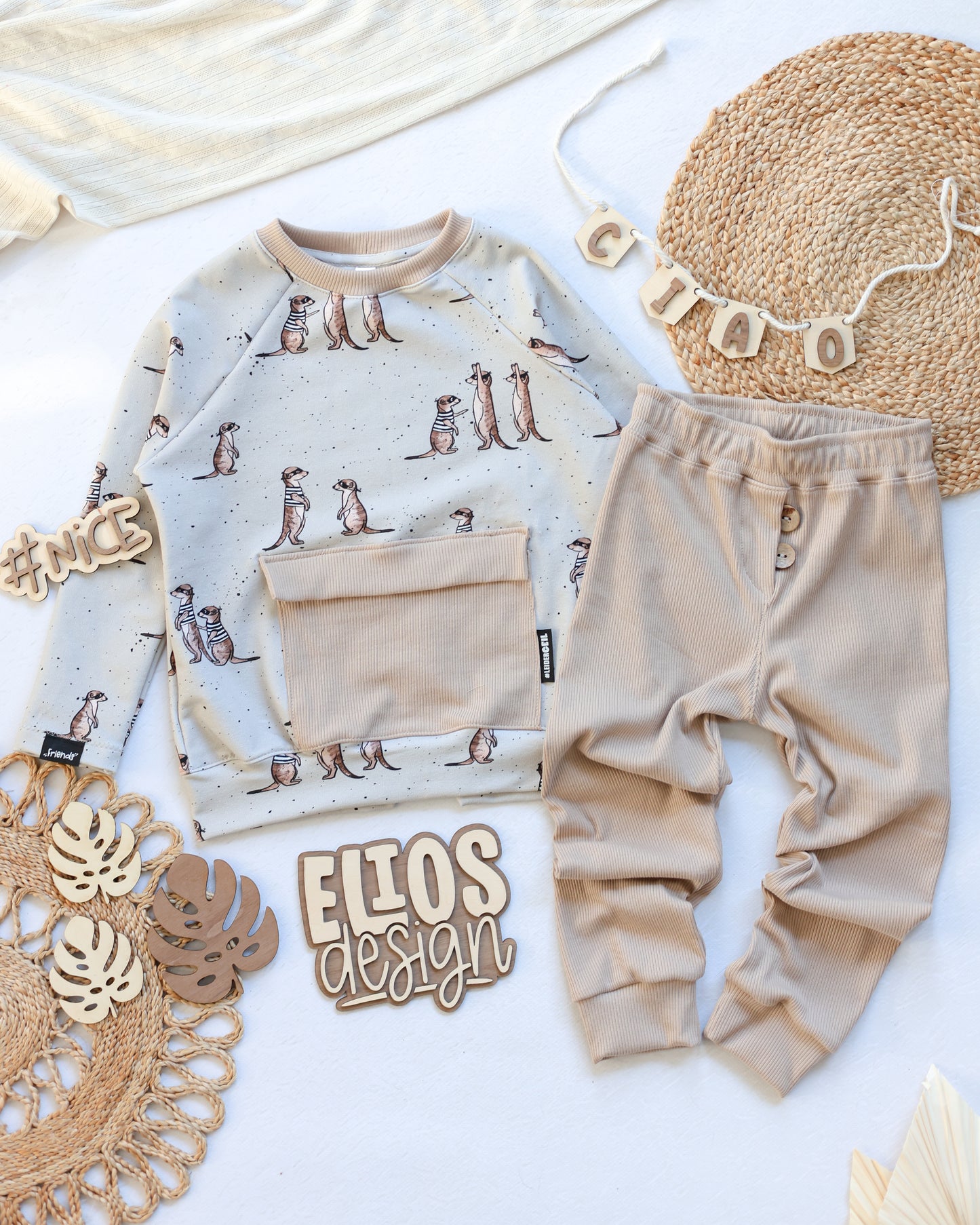 Karl Brüder sand- Streifen - French Terry