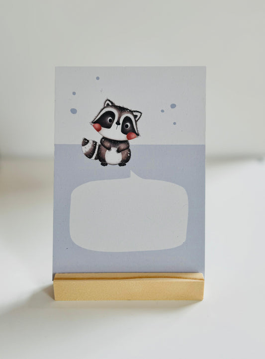 Sprechblase Waschbär - Postkarte