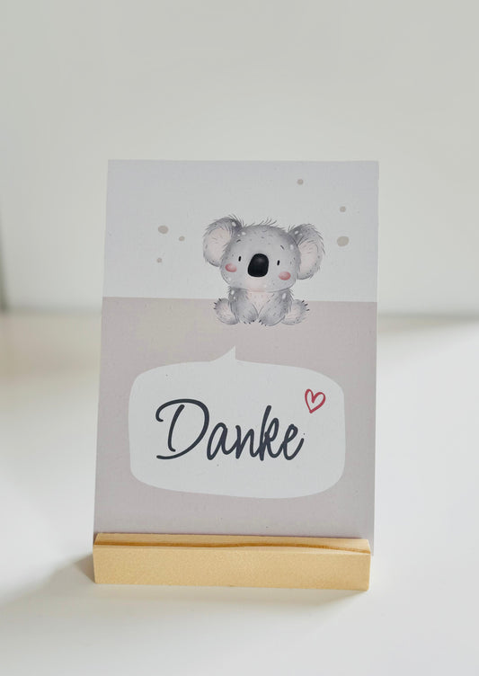 Sprechblase "Danke" Koala - Postkarte