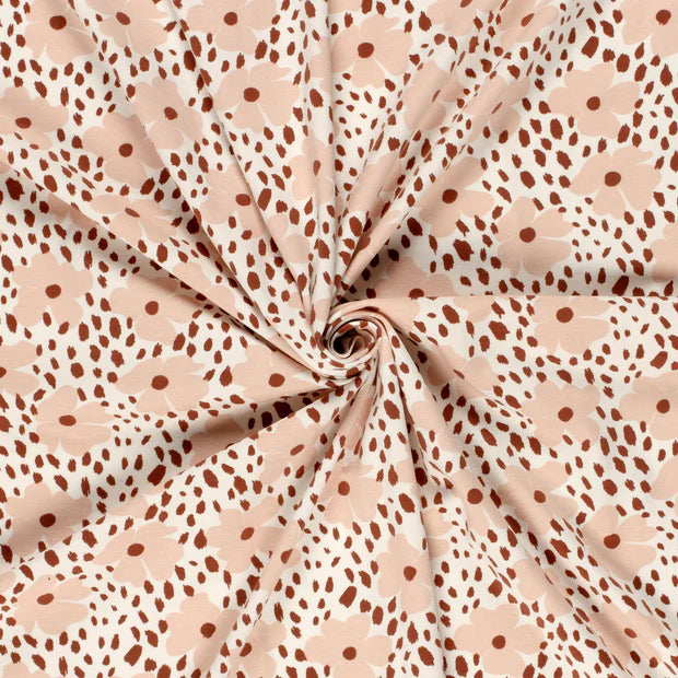 Blumen & Dots rose - Jersey