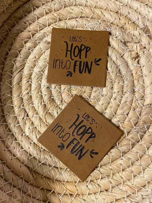 Lets hopp into fun - Kunstleder Label