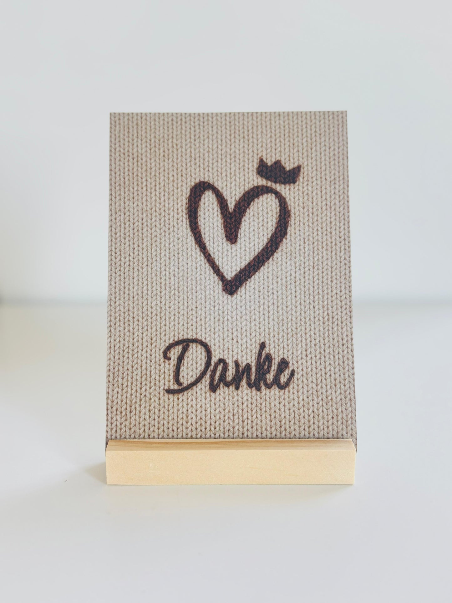 Knitt Herz "Danke" - Postkarte