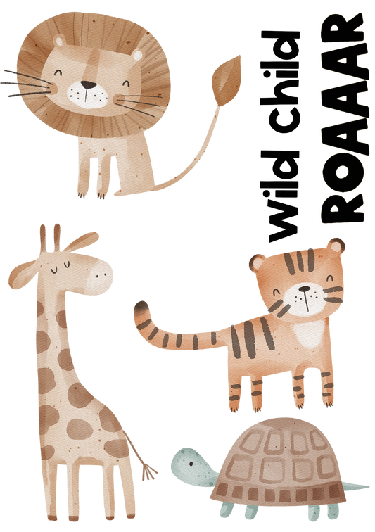 Safari Animals - Bügelbild A5
