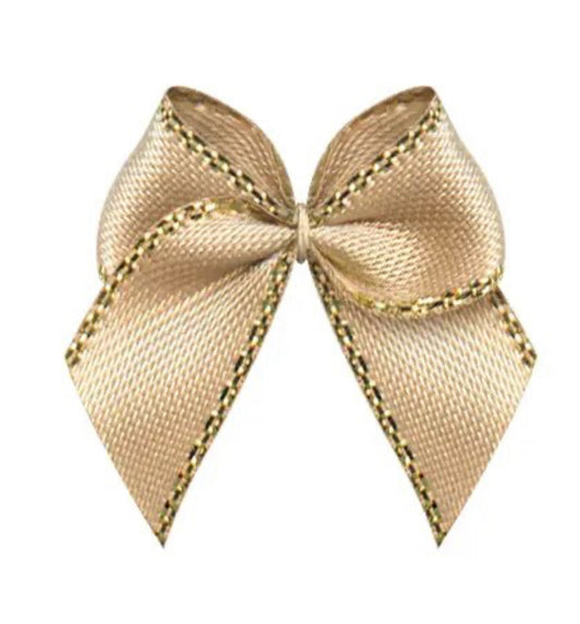kleine Schleife - tan mit Glitzerrand