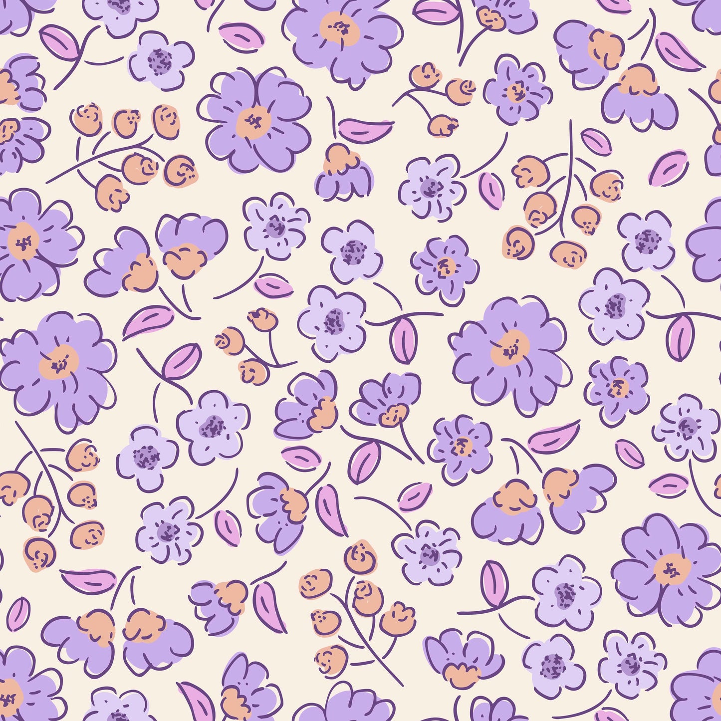 Fresh Flowers lilac - Jersey