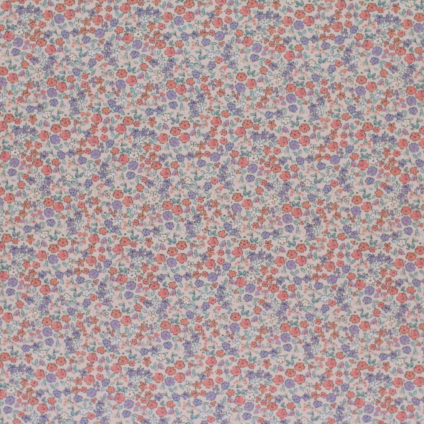 Flowers cotton-pink-lilac - Rib Jersey