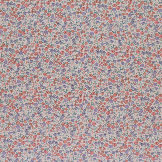 Flowers cotton-pink-lilac - Rib Jersey