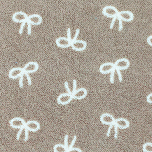 Teddy Schleifen Muster beige/ecru