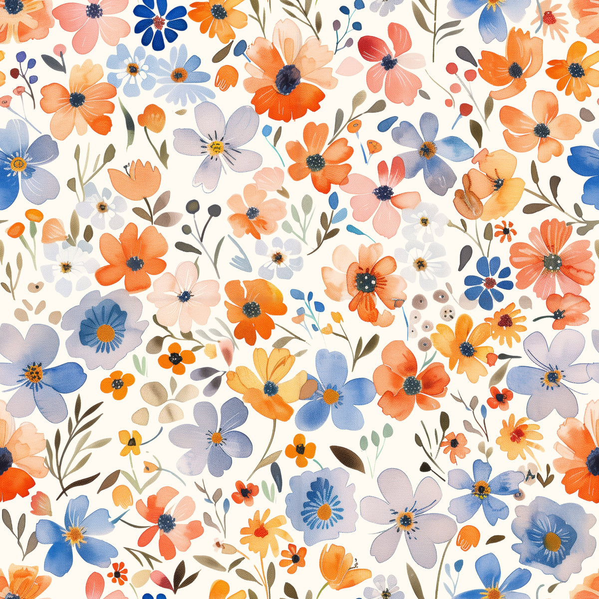 Big Autumn Flowers - Rib Jersey