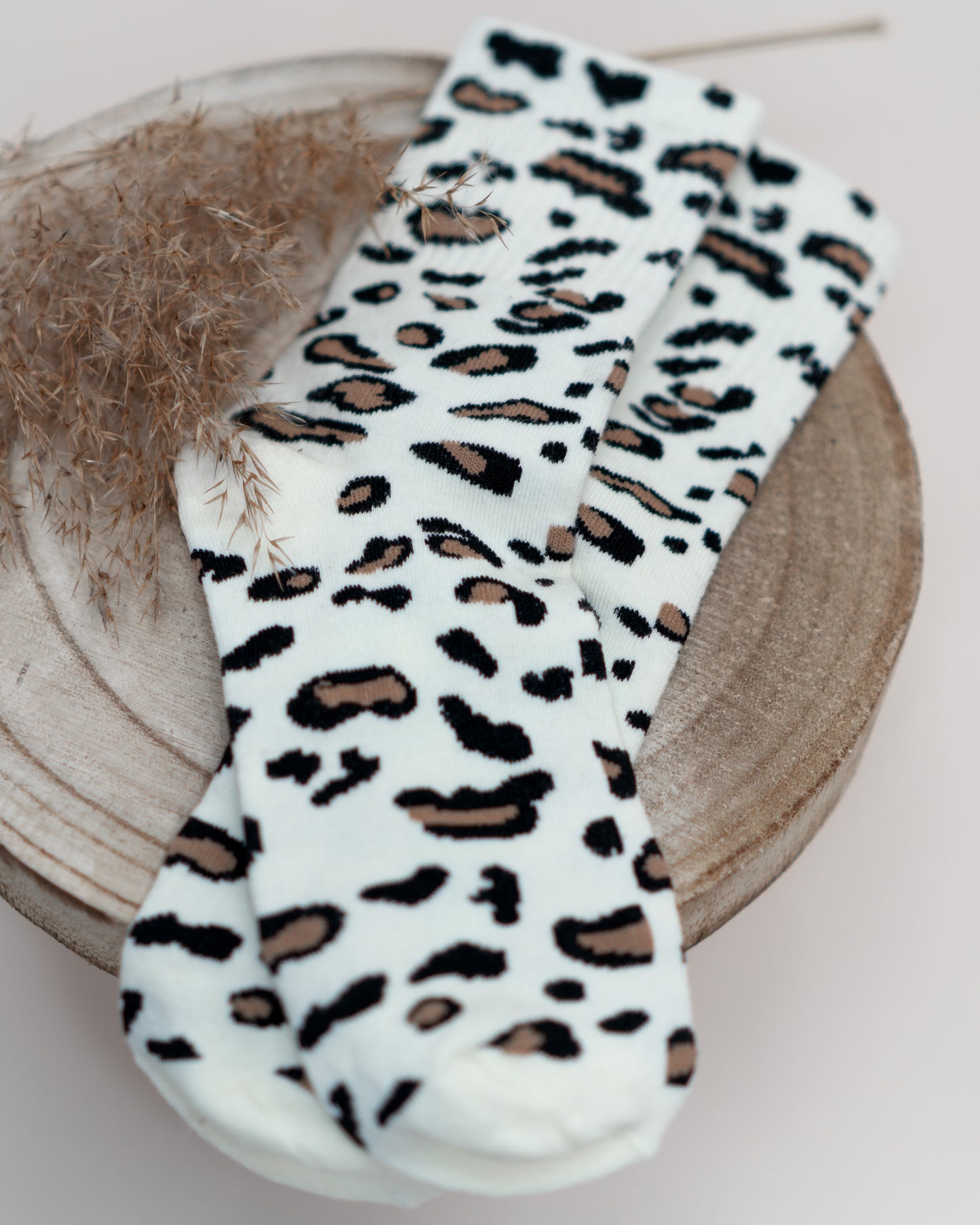 Damen Socken Leo Design creme