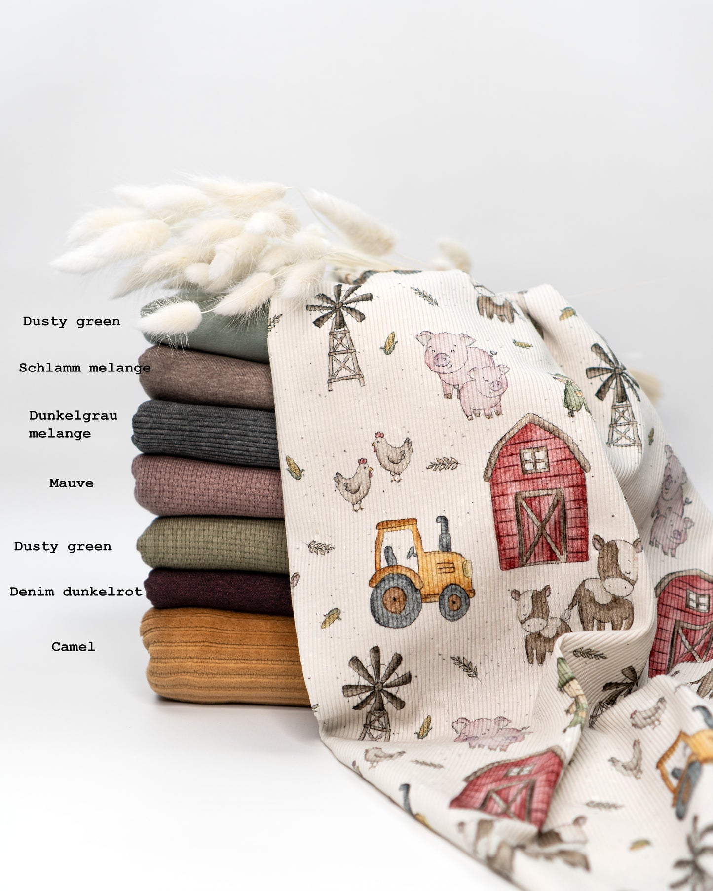 Auf dem Bauernhof mit Tieren & Traktor - Rib Jersey