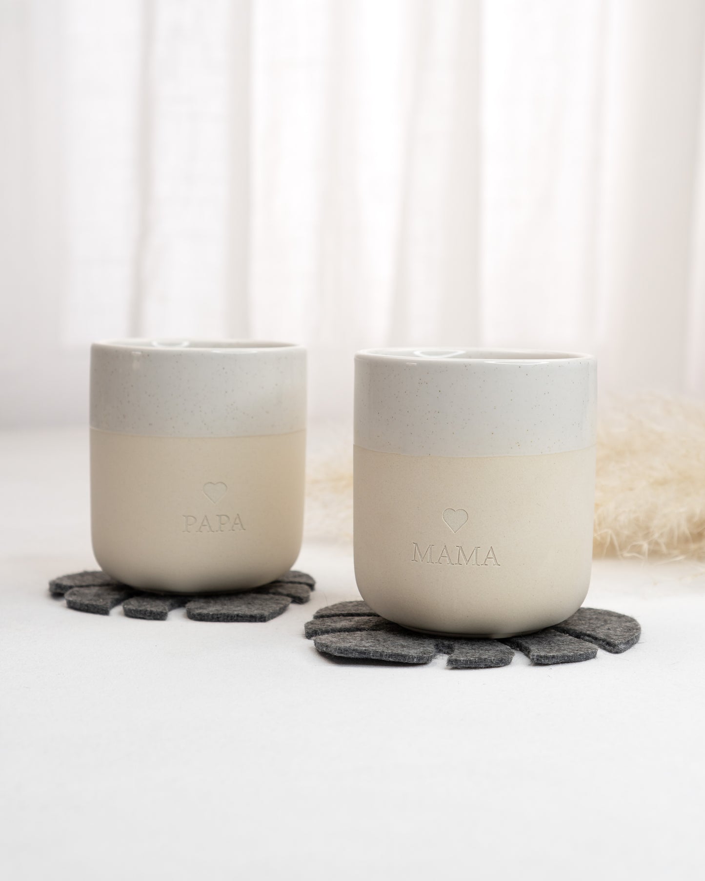 Doppelpack Becher Mama & Papa - Keramik