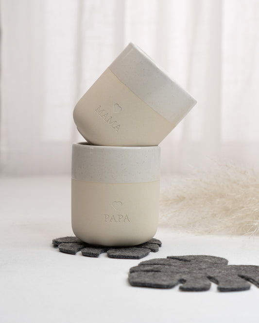 Doppelpack Becher Mama & Papa - Keramik