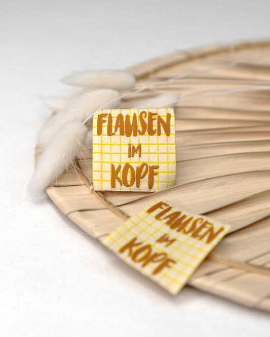 Flausen im Kopf - Web Label - 4x4cm