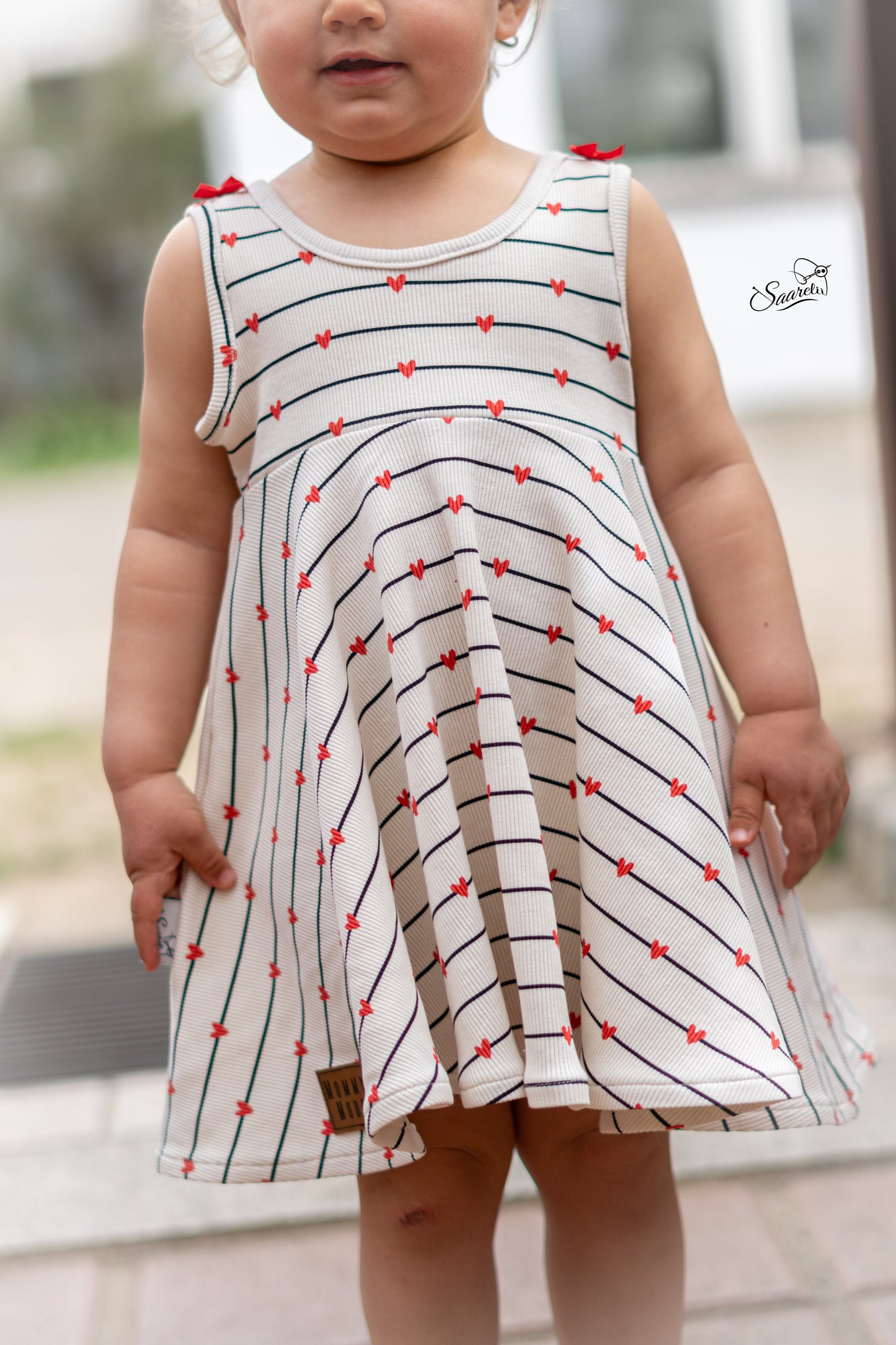 Hearts & Stripes red/black - Rib Jersey