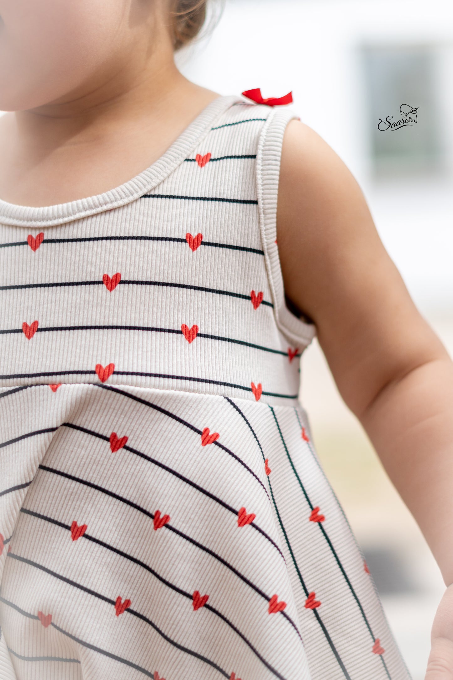 Hearts & Stripes red/black - Rib Jersey