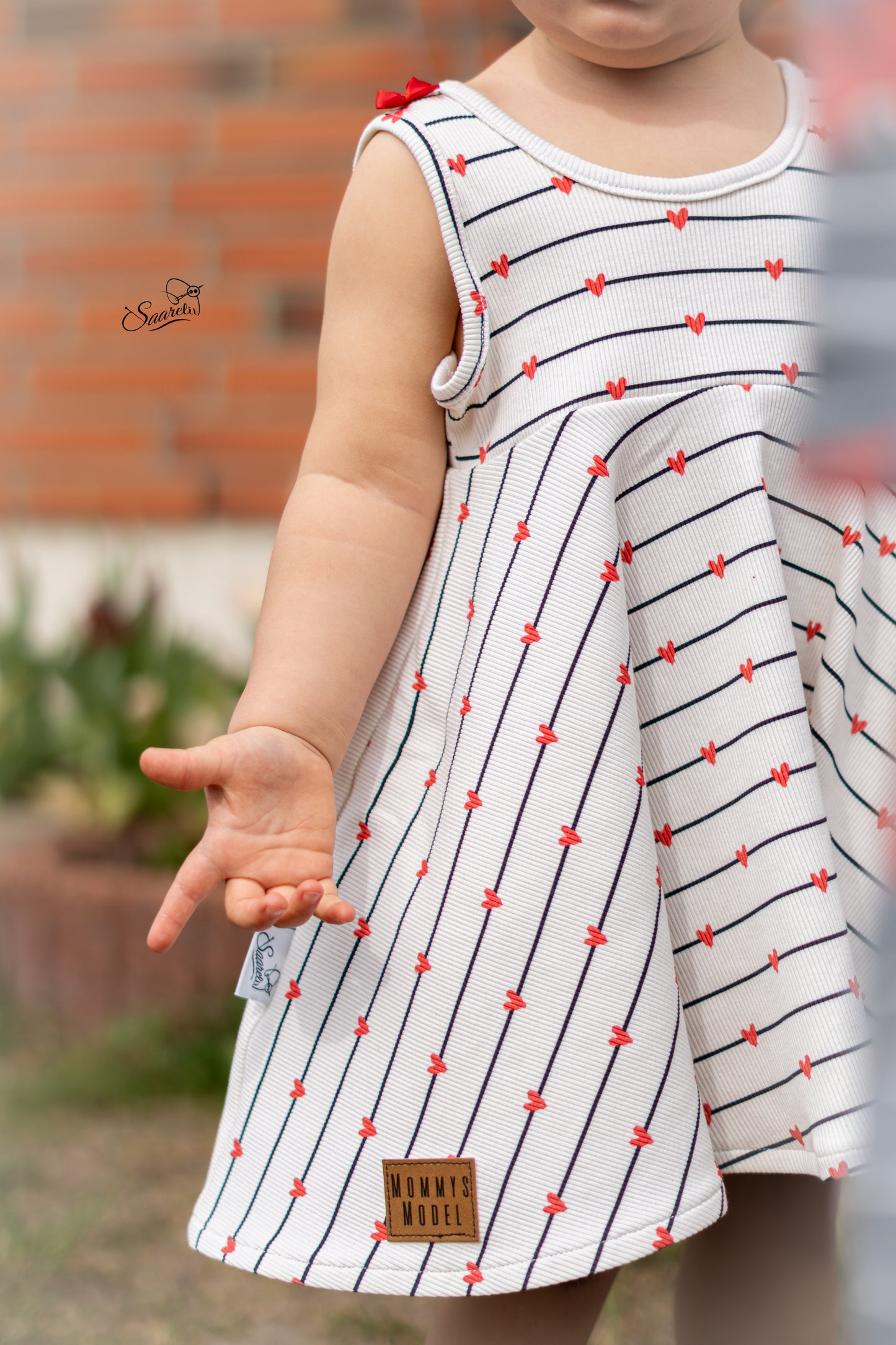 Hearts & Stripes red/black - Rib Jersey