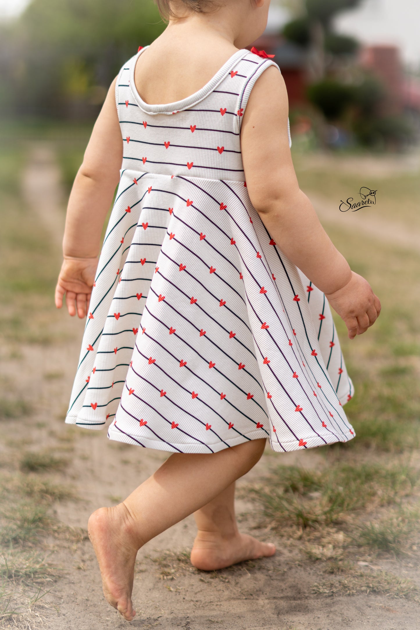 Hearts & Stripes red/black - Rib Jersey