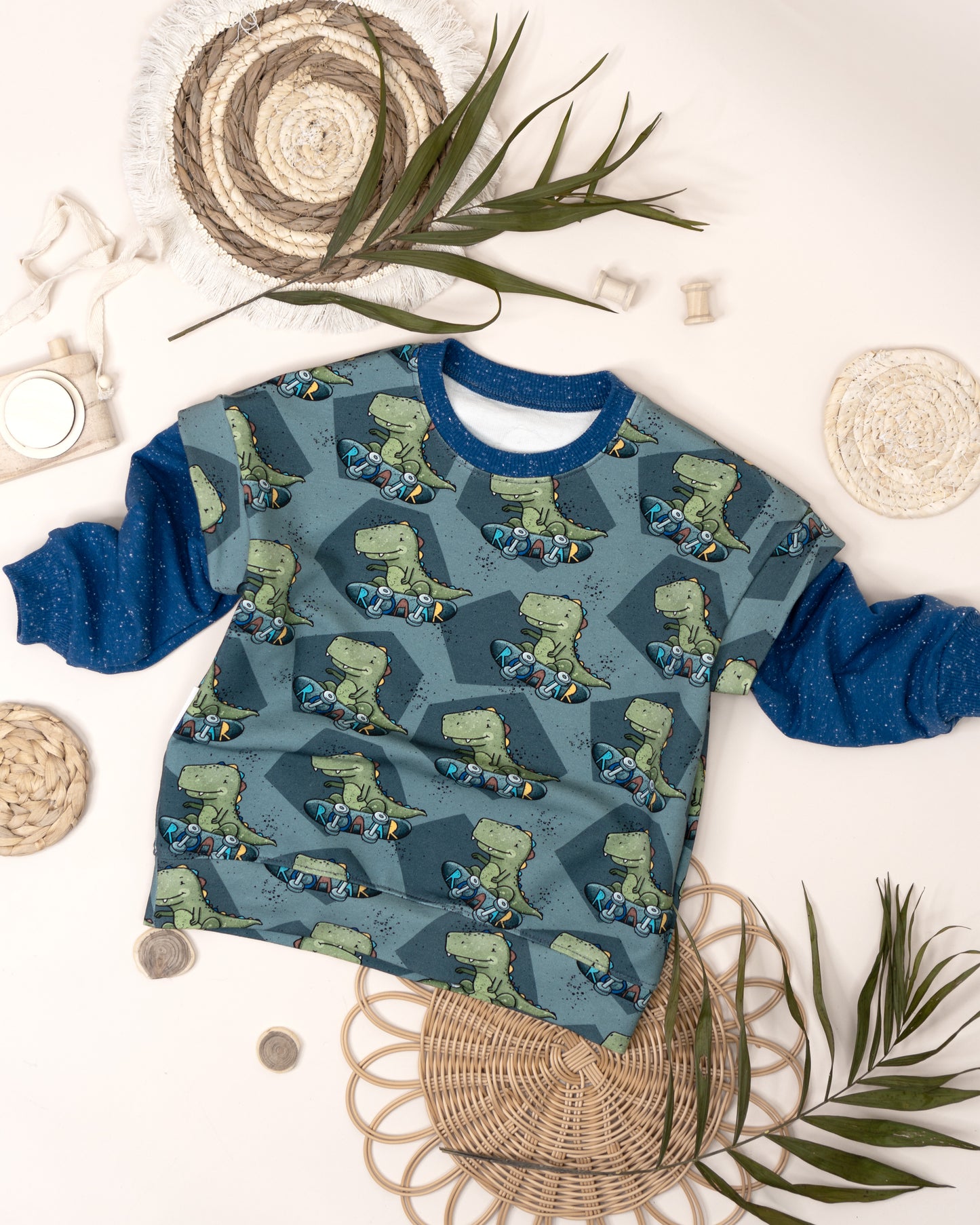 Skate T-Rex blue - French Terry