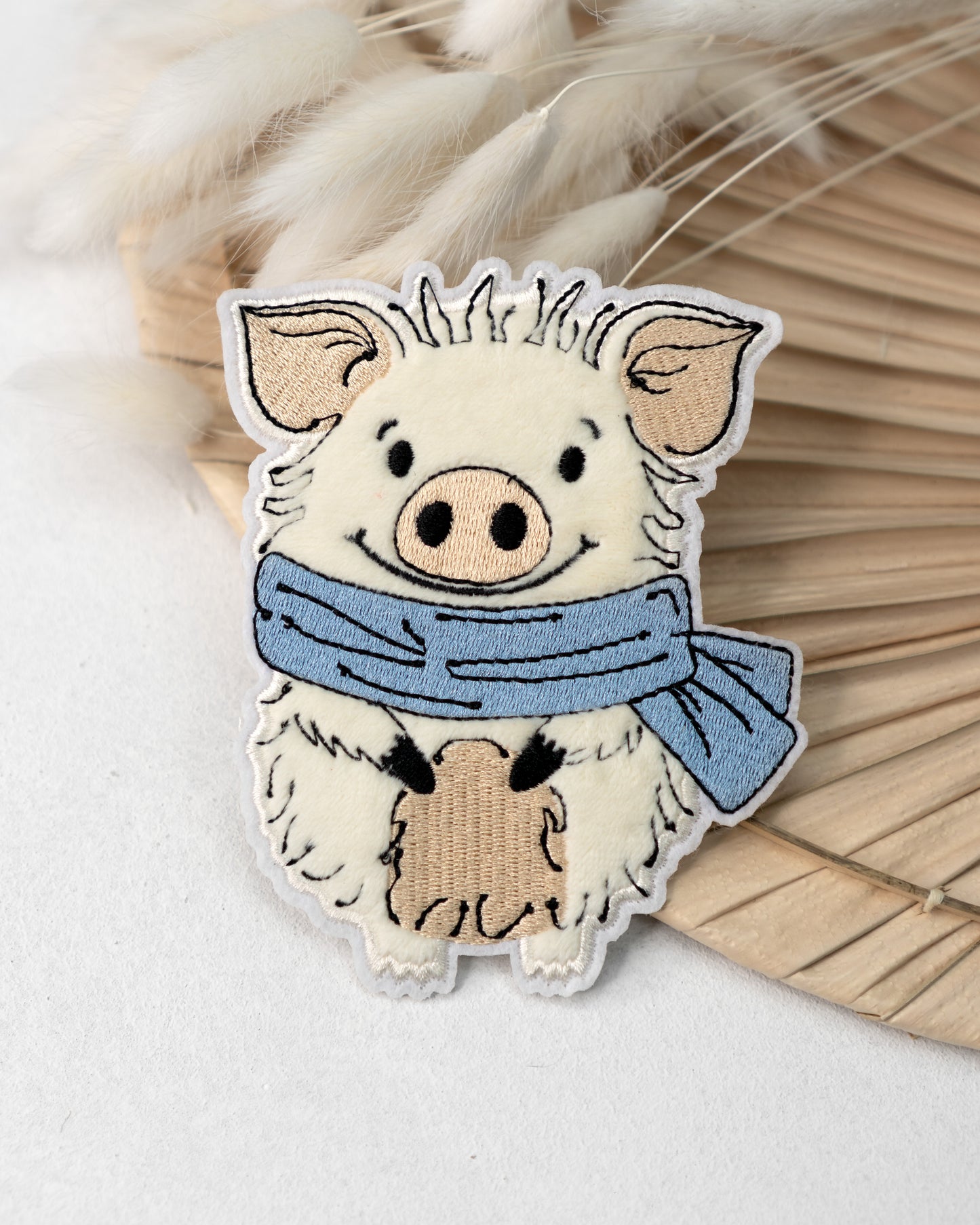 Schwein im Winter - Chenille Patch
