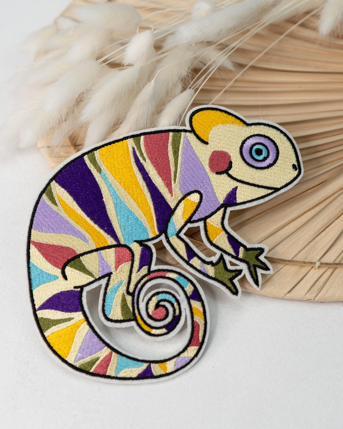 Chamäleon bunt - Chenille Patch