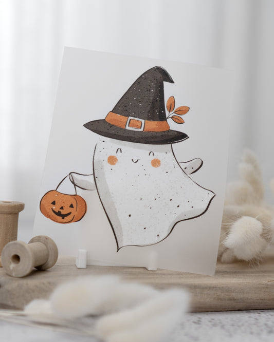 Geist mit Mütze Halloween - Bügelbild