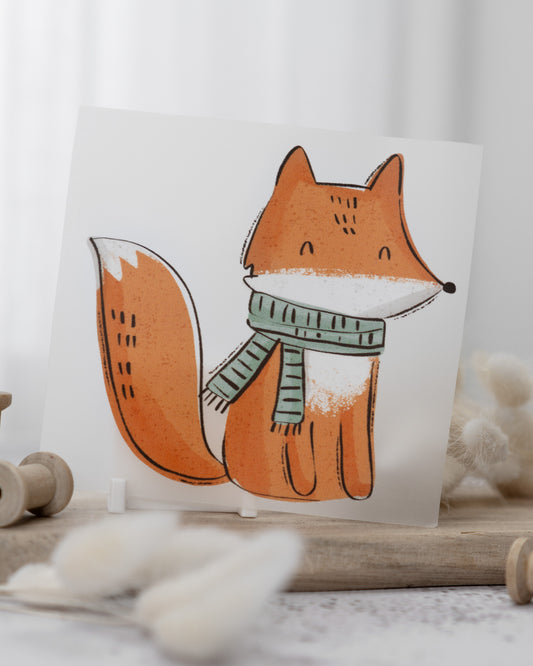 Fuchs mit Schal - Bügelbild