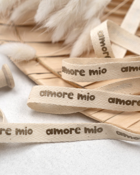 Kordel amore mio - golden - Natur Fischgrät