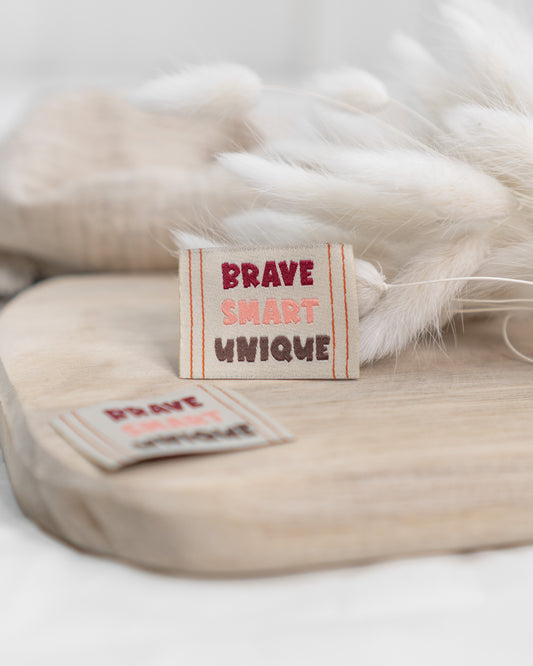 Brave Smart Unique - Web Label - 4x4cm