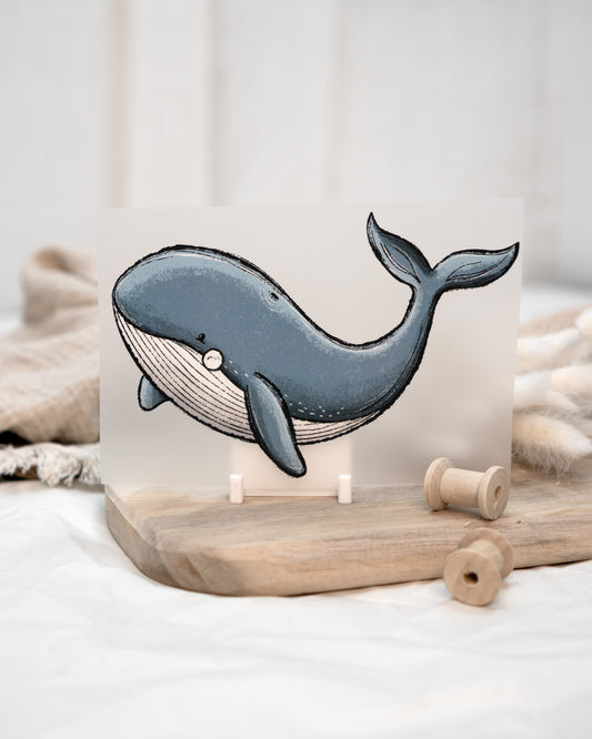 großer Wal - Bügelbild