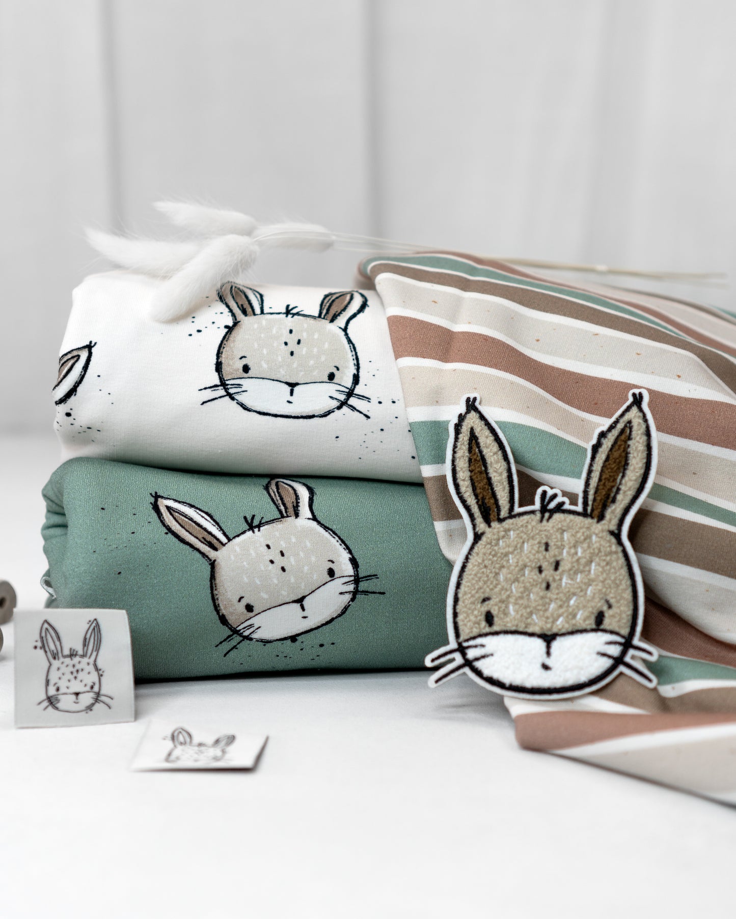 Streifen Kombi Hase Socke - French Terry