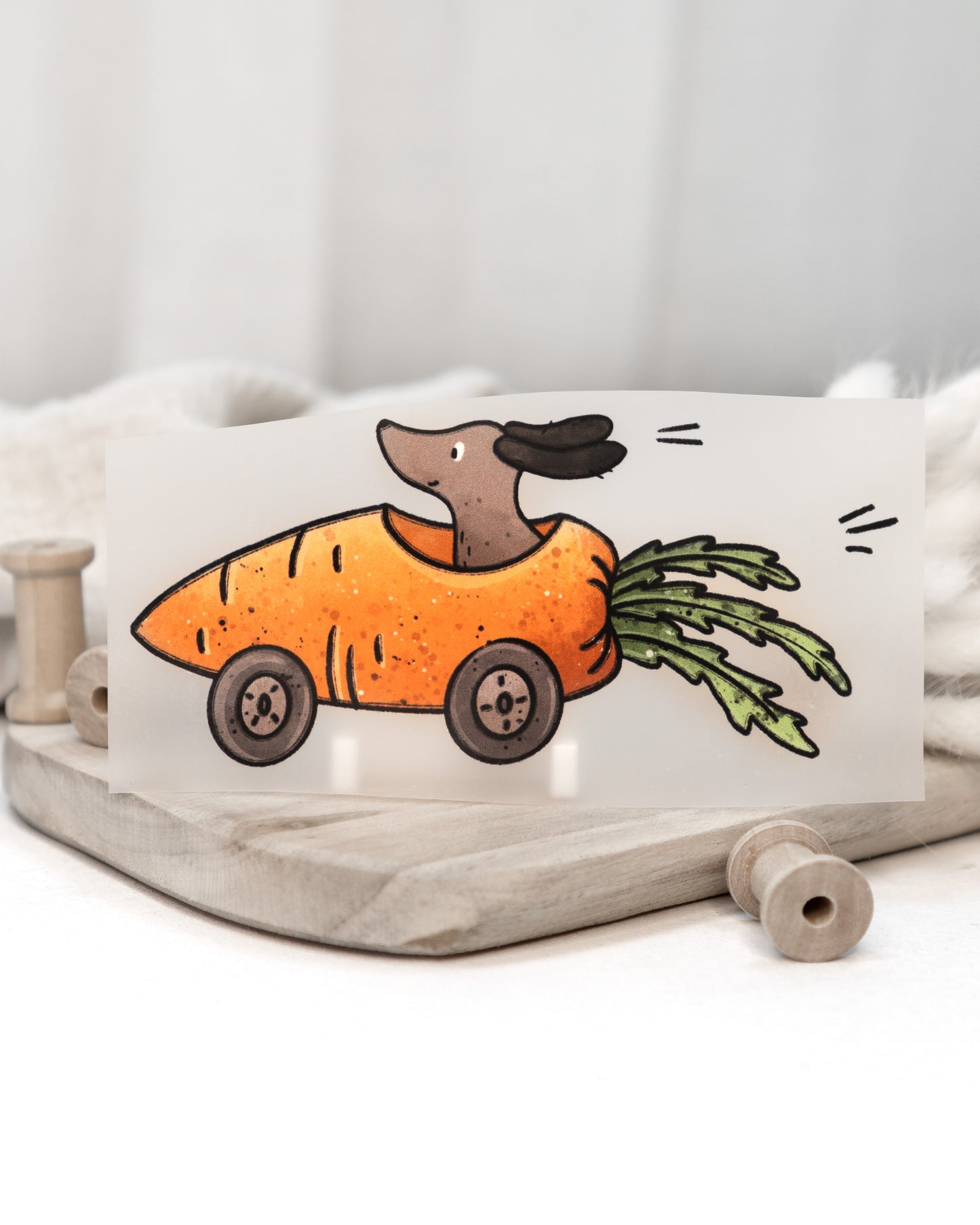 Dackel in der Möhre - Bügelbild