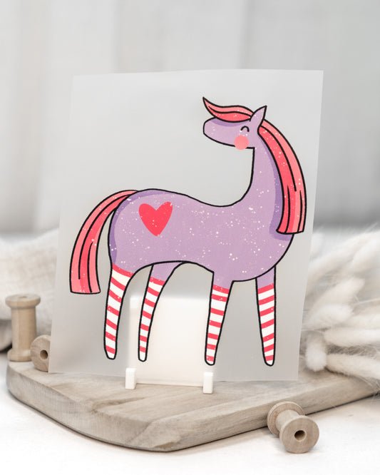 Pferd ein bunter Tag - Bügelbild