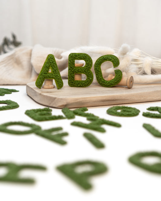 Buchstaben A bis Z grün - Chenille Patch