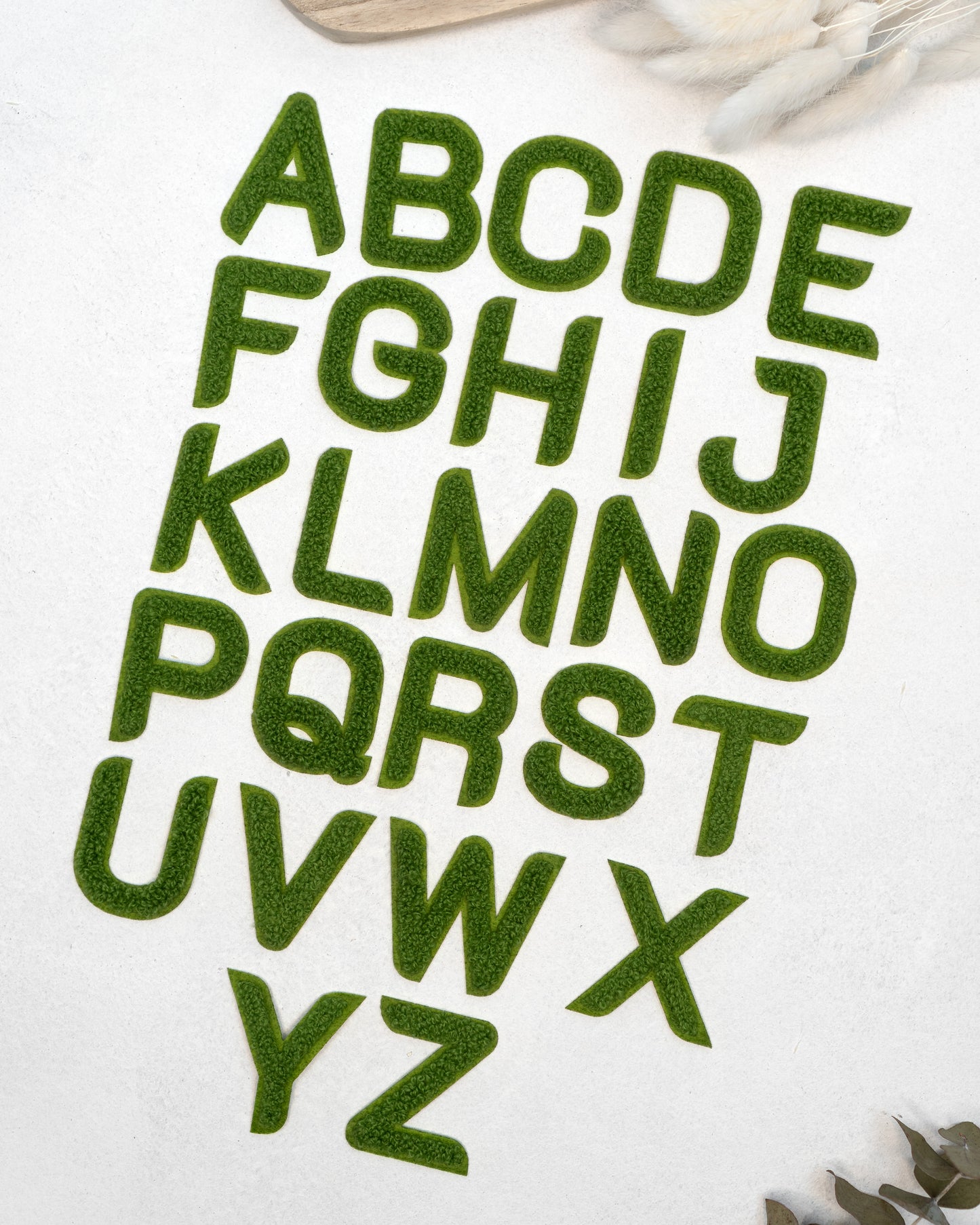 Buchstaben A bis Z grün - Chenille Patch