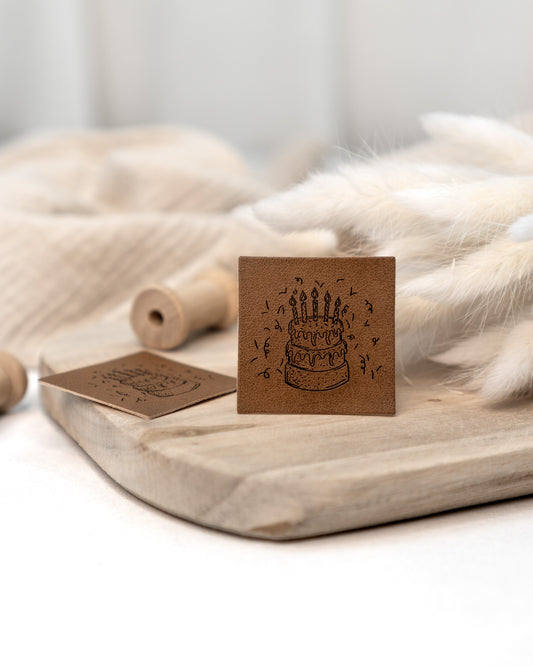 Geburtstagstorte - Kunstleder Label