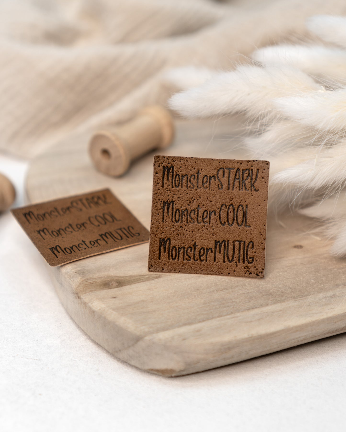 Monster Stark, Monster Cool, Montser Mutig - Kunstleder Label