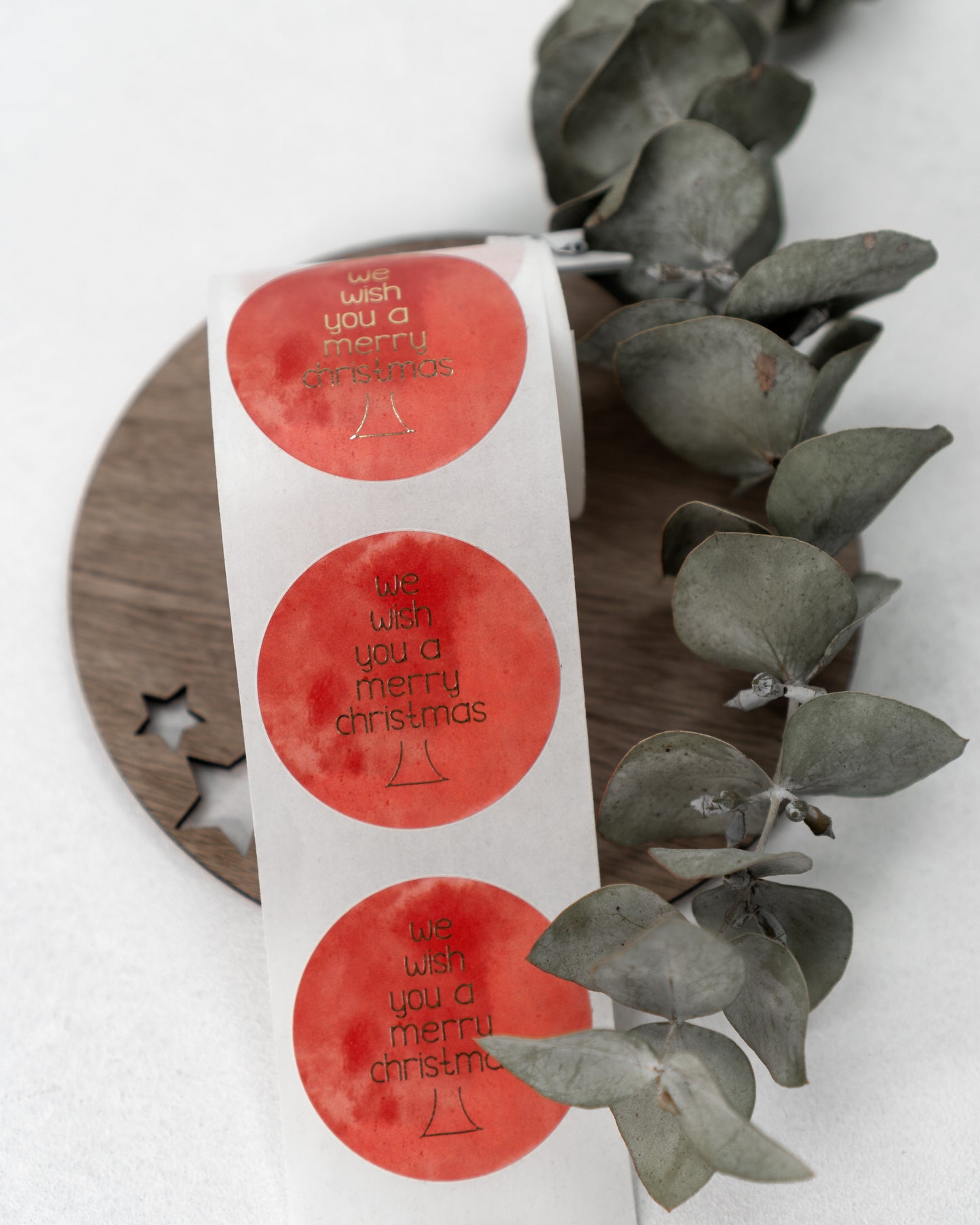 We wish you a merry christmas - rot watercolor - Aufkleber