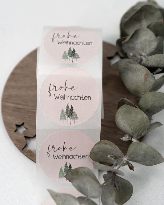 Frohe Weihnachten beige - Aufkleber