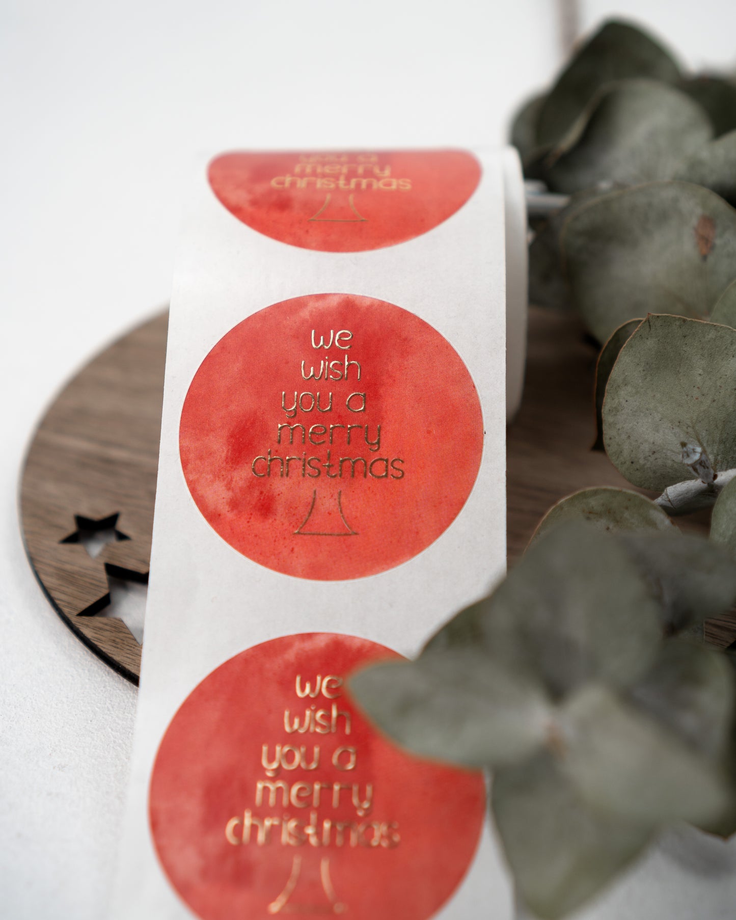 We wish you a merry christmas - rot watercolor - Aufkleber