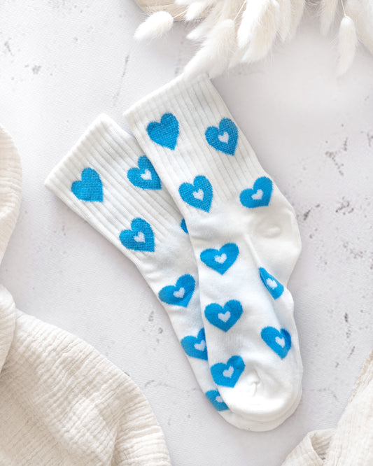 Damen Herzen Socken - blau