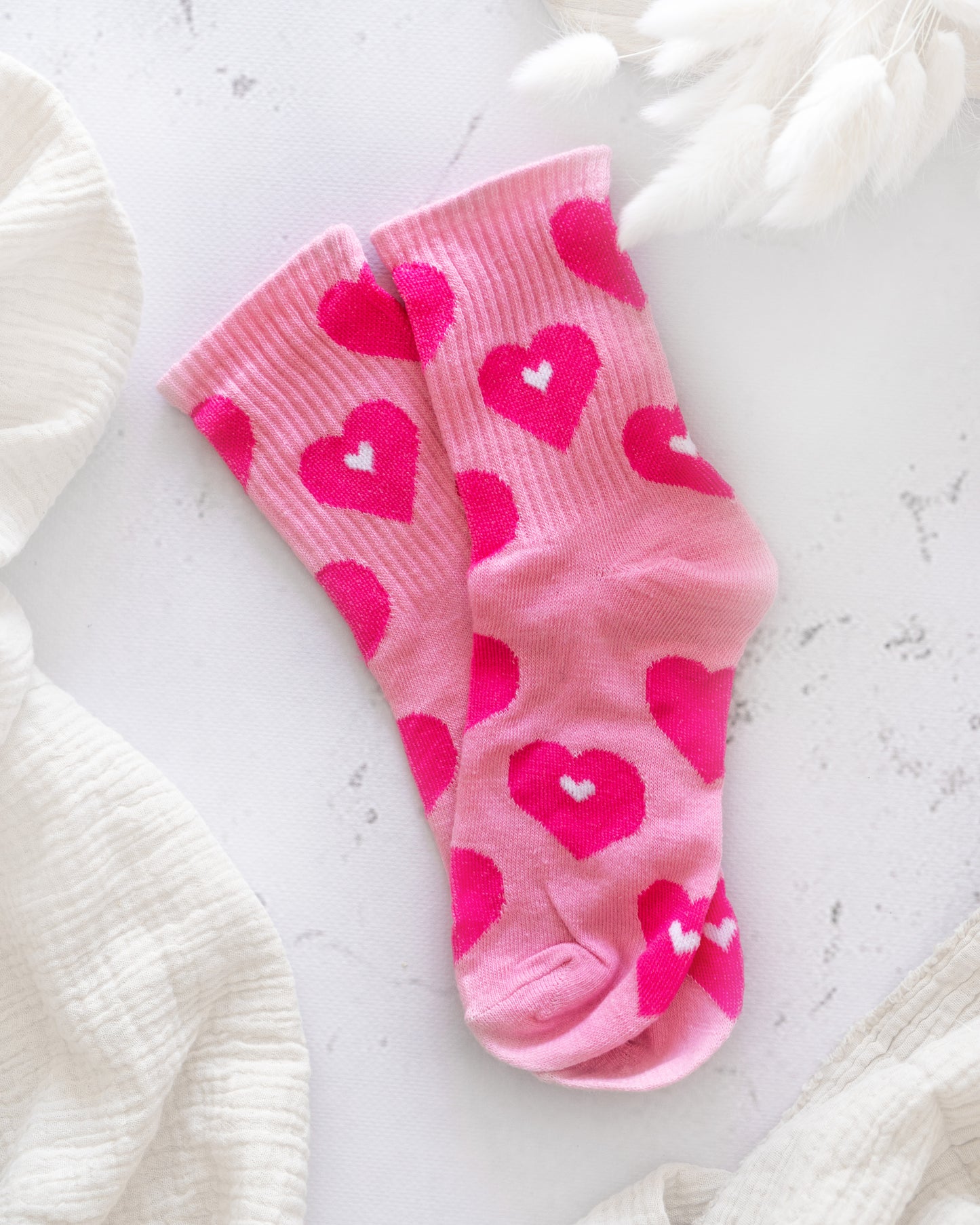 Damen Herzen Socken - rosa/pink