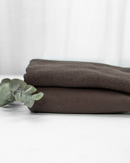 Konfetti bunt dark brown- French Terry