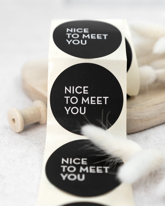 Nice to meet you schwarz - Aufkleber
