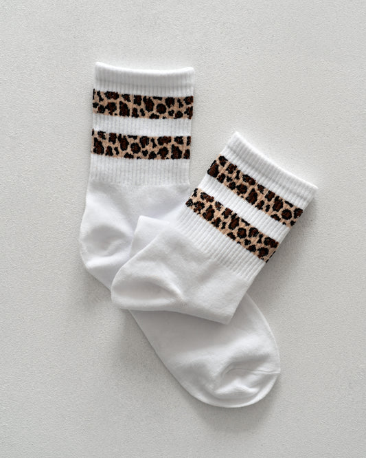 Damen Socken Streifen im Leo Design