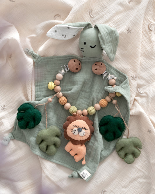 Kinderwagenkette - Löwe mit Blätter