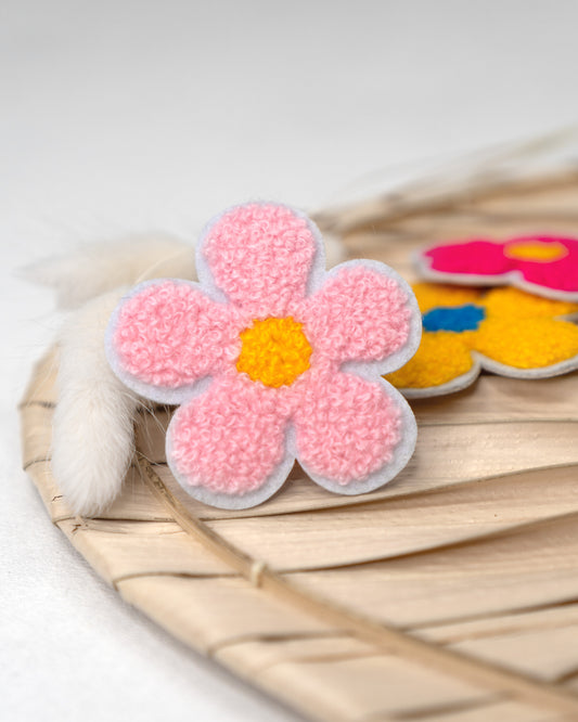 kleines Blümchen rosa - Chenille Patch