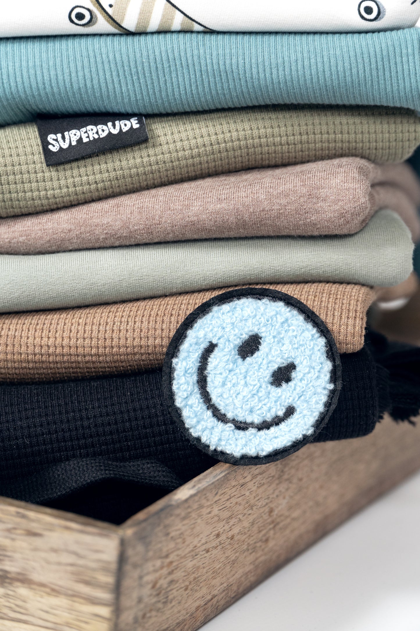 Smiley blau - Chenille Patch