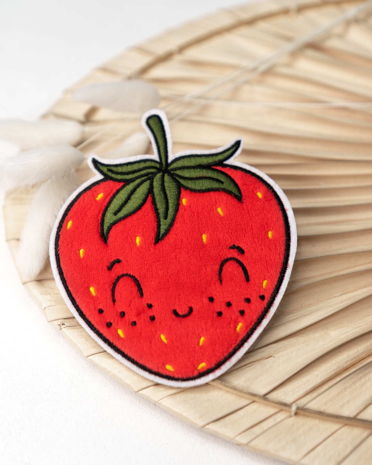 Smiling Strawberry - Chenille Patch