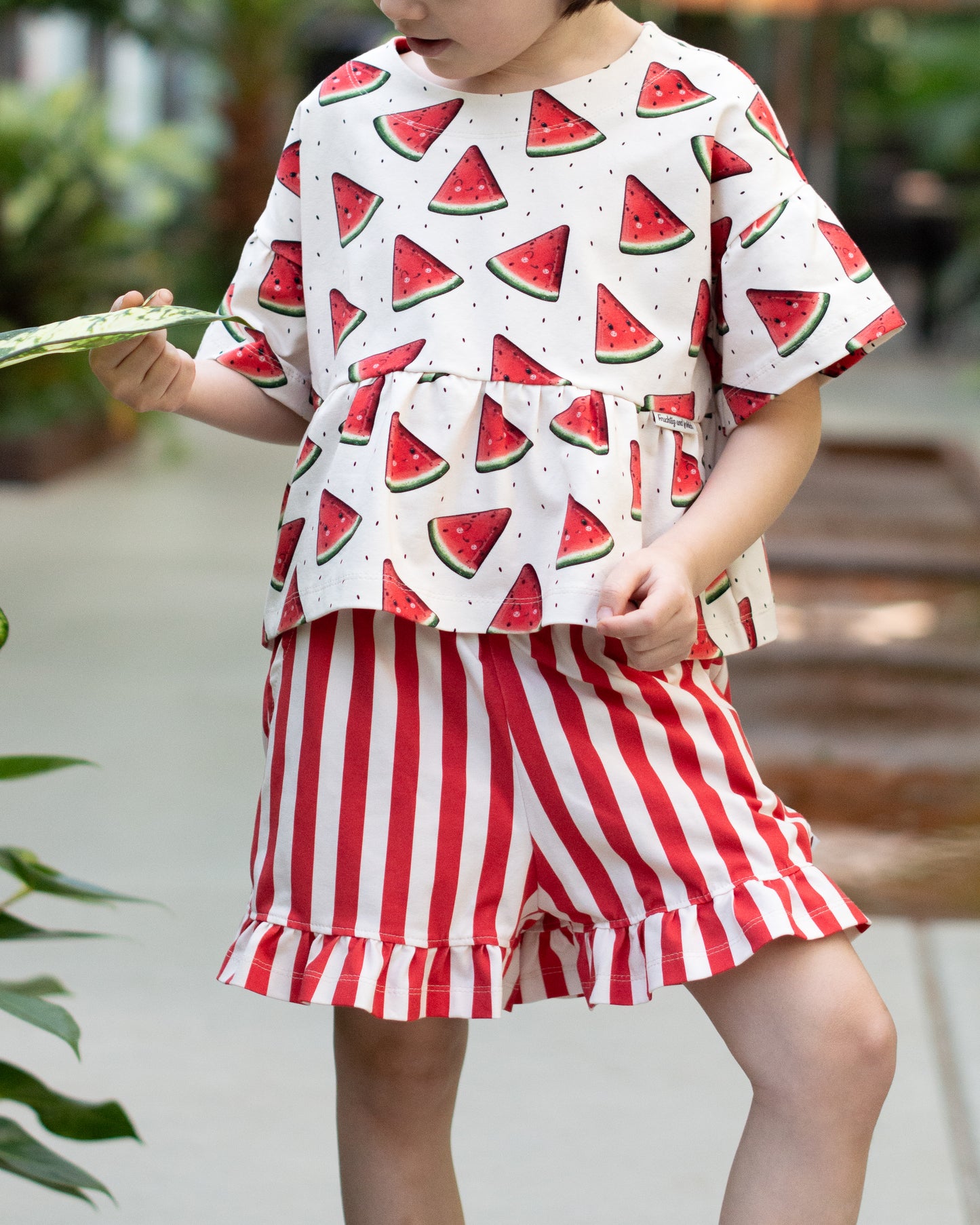 Streifen Kombi Smiling Melone - Jersey